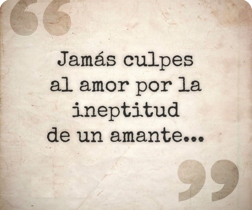 Jamás culpes al amor por la ineptitud de un amante